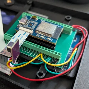 Photograph of the internal electronic components and wiring of my Home Assistant status display