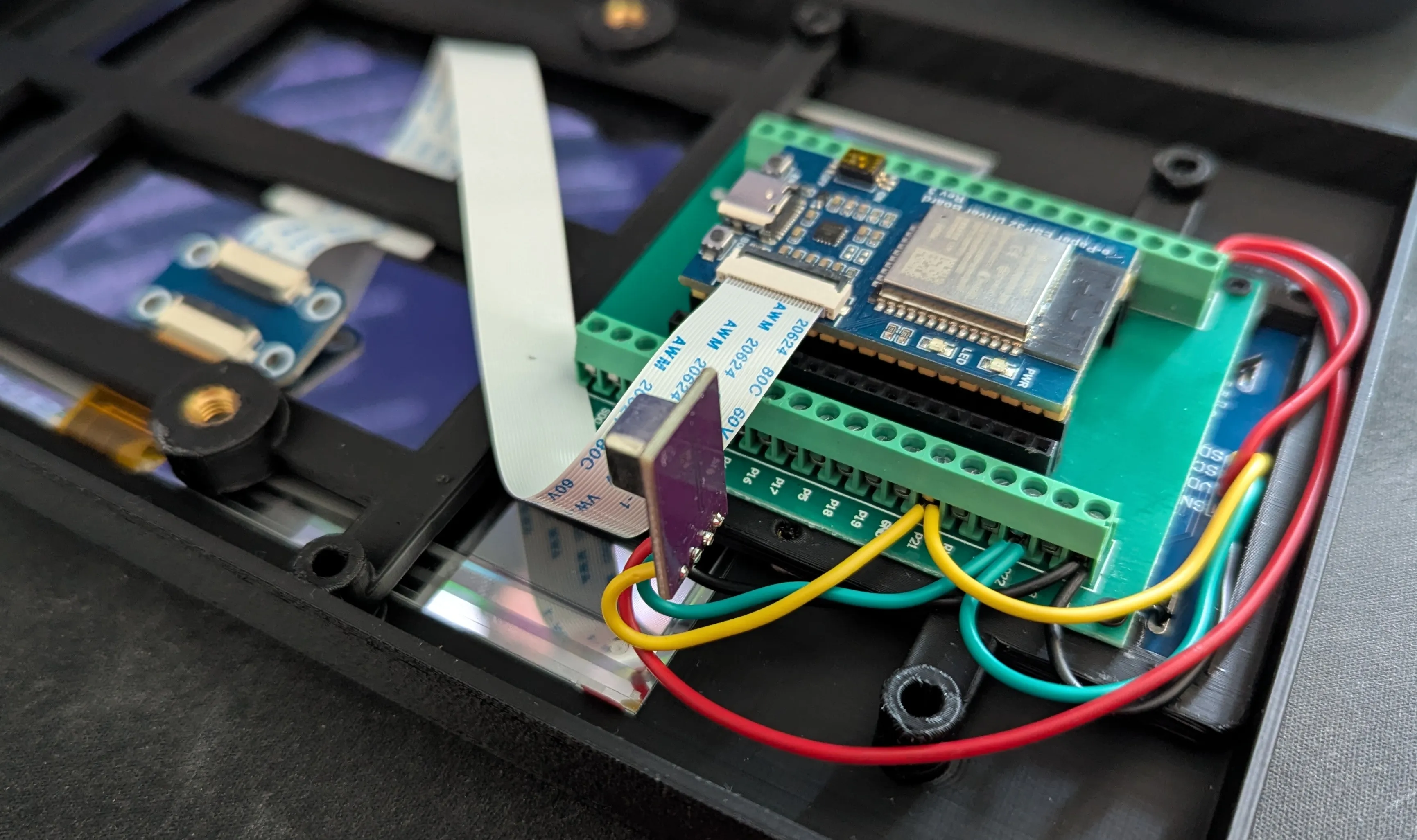 Photograph of the installed and wired up components