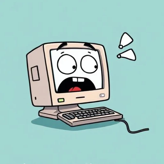 An image generated using DeepAI with the prompt: a cartoon drawing of a very lazy computer that doesn't want to do any work
